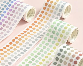Washi Dot Sticker Roll, 8 Colour Options, Precut Dots for Journals, Planners