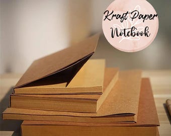 Kraftpapier-Notizbuch, Skizzenbuch, leere braune Seiten, Größenoptionen, Planer, Journalzubehör