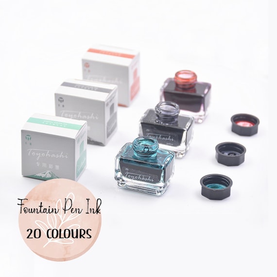 Toyohashi Fountain Pen Ink, Range of 20 Colours, Premium Bottled Writing Ink, Calligraphy, Journaling, Lettering, Planner