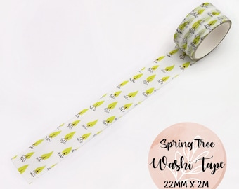 Spring Tree Washi Tape, Botanical Decorative Tape for Scrapbooking, Journaling, Planner Boarder, and Crafting