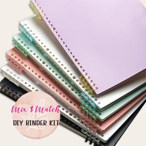 DIY バインダーキット、バインディングスパイラルリング、A4 A5 B5 バインダーカバー、用紙リフィル、ファイルバインディングキット