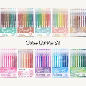Set di penne gel colorate, penne per diario, disegno manga, pennino fine da 0,5 mm, regalo di cancelleria