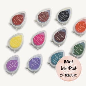Tampone di inchiostro piccolo, 24 colori, tamponi di inchiostro per dita a forma di goccia per lavori artigianali, timbratura, scrapbooking