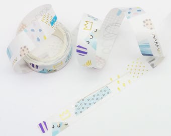 Doodle Collage Washi Tape: Planer Bordüre Goldfolie (15 mm x 5 M)