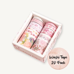 Nastro Washi con fiori rosa, confezione da 10, nastro decorativo con fiori di ciliegio, margherite e rose, decorazione per planner, scrapbooking naturalistico, journaling