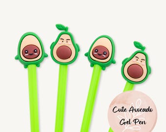Avocado Gel Pen, Black Ink, Stationery Gift