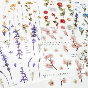 Blumen Aufkleber Bogen, Landhaus Garten Sticker, Kirschblüte, Lavendel, Rose, Journaling, Scrapbooking Zubehör