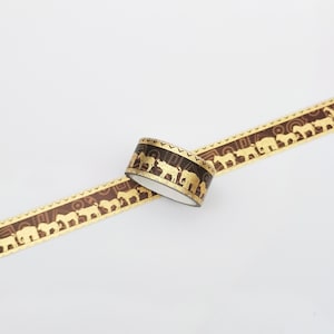 Nastro washi a tema safari, fauna selvatica africana, animali della giungla, rotolo di nastro decorativo in lamina d'oro per scrapbooking, journaling e artigianato