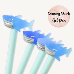 Gel Pen, Grinning Shark Design, Ocean Themed, Black Ink, Novelty Stationery Gift, Back to School Supplies