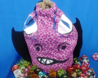 Pink Monster Dice/Trinket bag