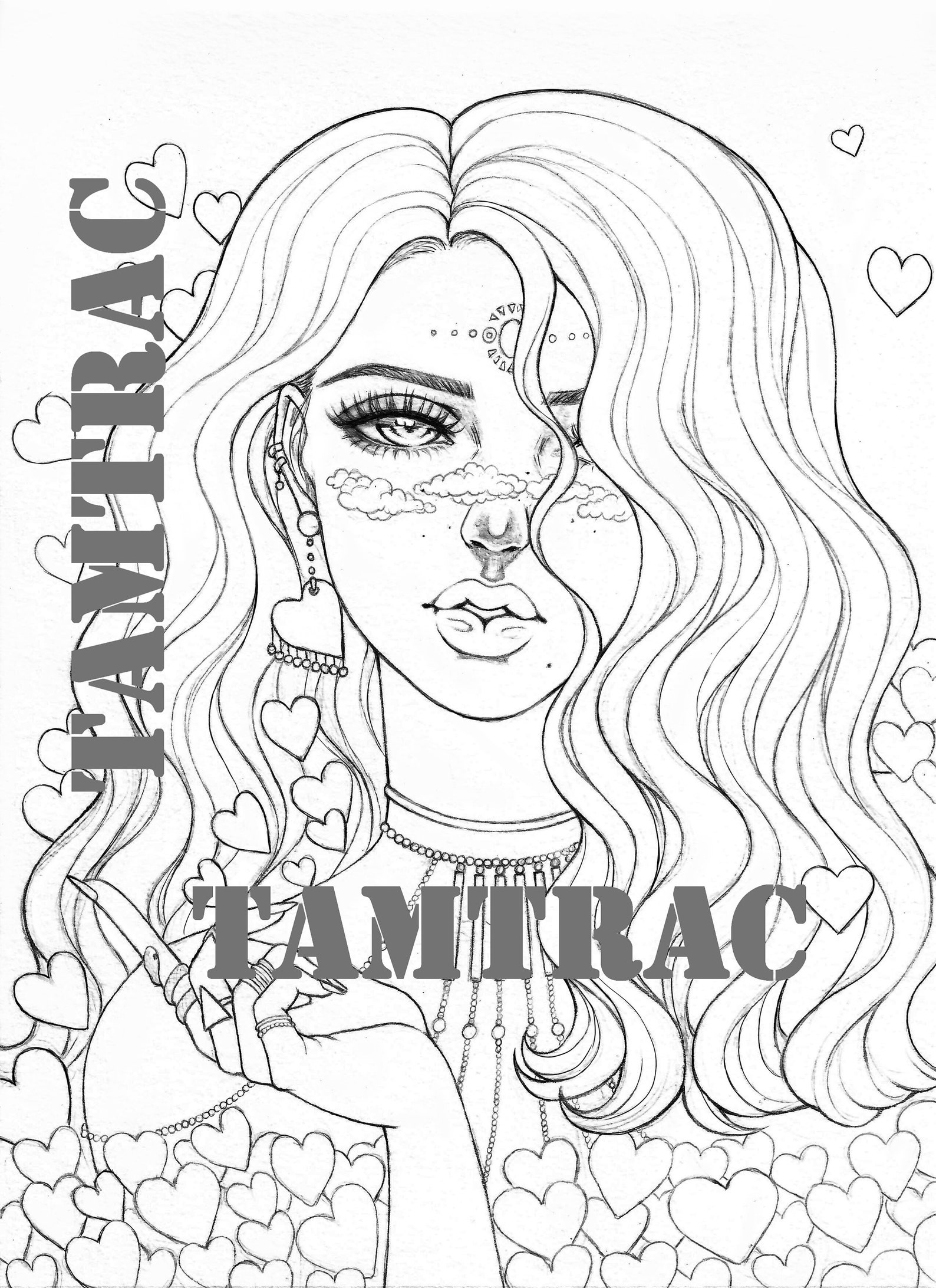 Coloring Page A4 Printable Adult Tattoo Colouring Pages Book Instant ...