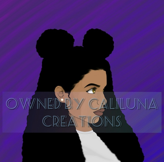 Black Girl Space Bun Clipart Etsy