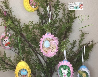 Easter Diorama Eggs, Embellished, Set 3