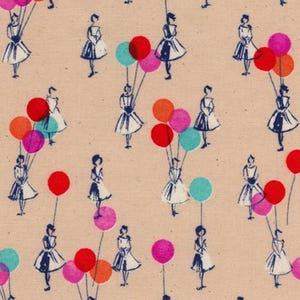 FQ Cotton + Steel JUBILEE! fabric | BALLOONS in peach | by Melody Miller | Rare! oop, htf | flat-rate shipping | 18” x 22” fat quarter