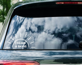 Child on board, sun, decal, car sticker, car decal
