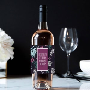 Collant / étiquette pour bouteille de vin / marraine / parrain