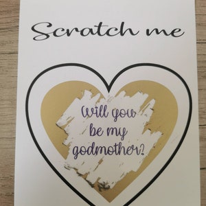 Scratch me - godmother - godfather - card