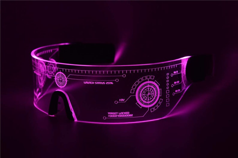 Cyberpunk LED Visor Glasses Perfect for Cosplay and Etsy