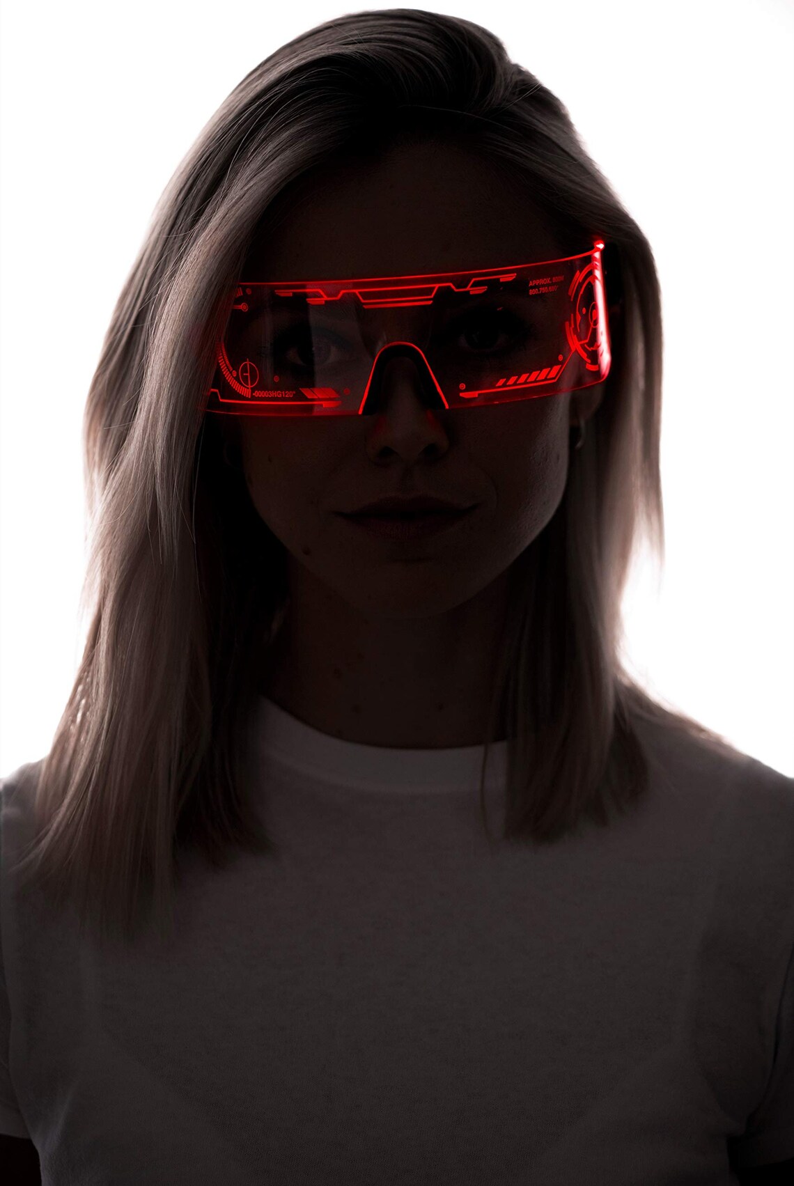 Red Cyberpunk LED Visor Glasses Perfect for Cosplay and Etsy