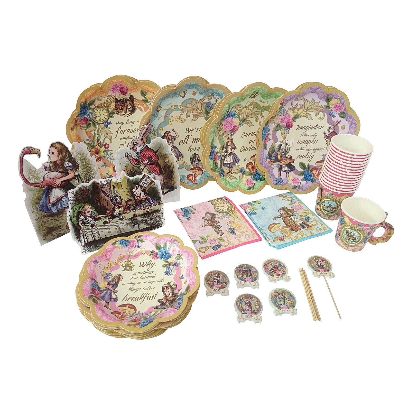 Alice In Wonderland Party Supplies Set Great For Mad Hatter Etsy