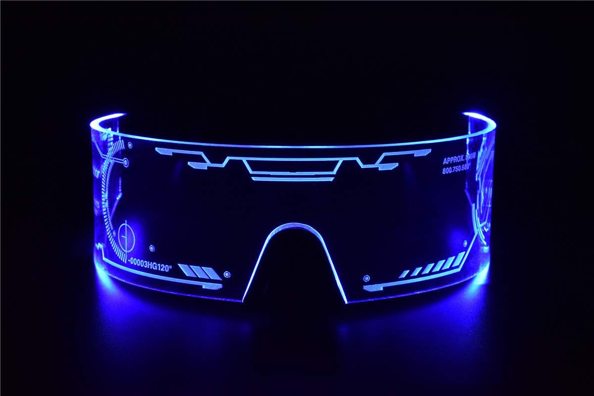 Blue Tron LED Visor Glasses Perfect for Cosplay and Etsy UK