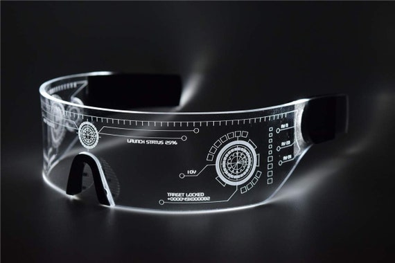 Cyberpunk LED Tron Visor Glasses Cybergoth Cyberpunk Glasses Goggles HTC02 Perfect For Cosplay and Festivals