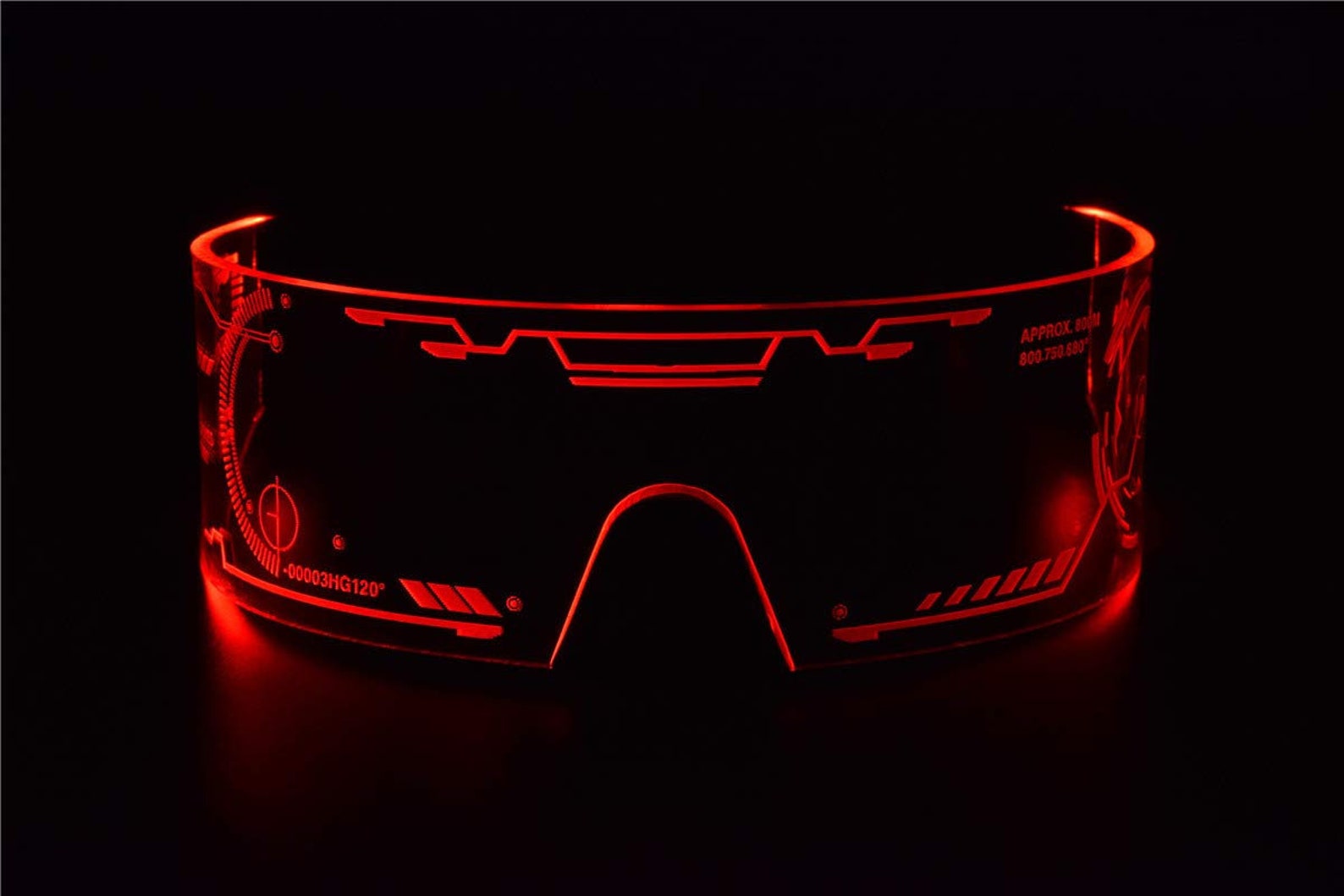 Red Cyberpunk Led Visor Glasses Perfect For Cosplay And Etsy