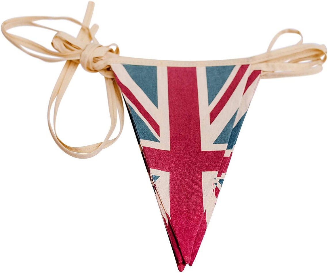 Vintage British Union Jack Textile Flag Cloth Fabric Bunting Etsy