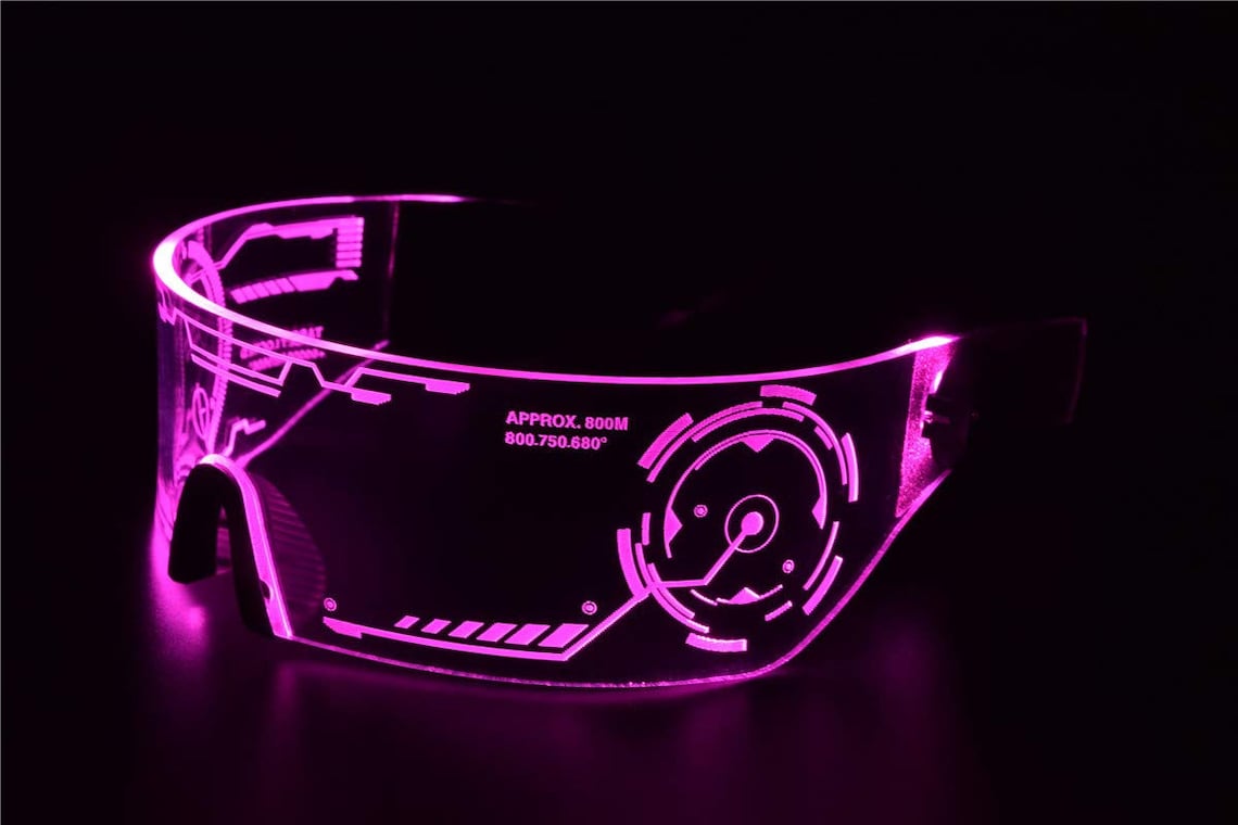 Cyberpunk LED Visor Glasses Perfect For Cosplay and Etsy