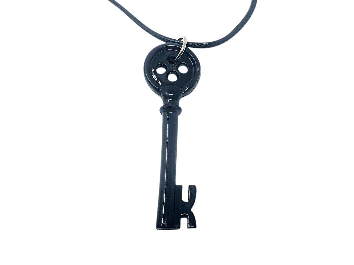 Coraline Looking Stone Necklace Skeleton Key Necklace & | Etsy UK