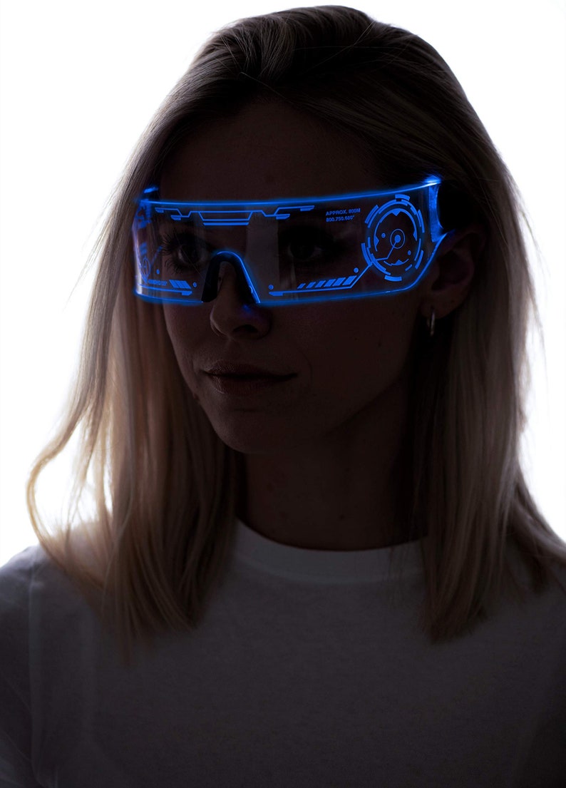 Cyberpunk LED Visor Glasses Perfect for Cosplay and Etsy