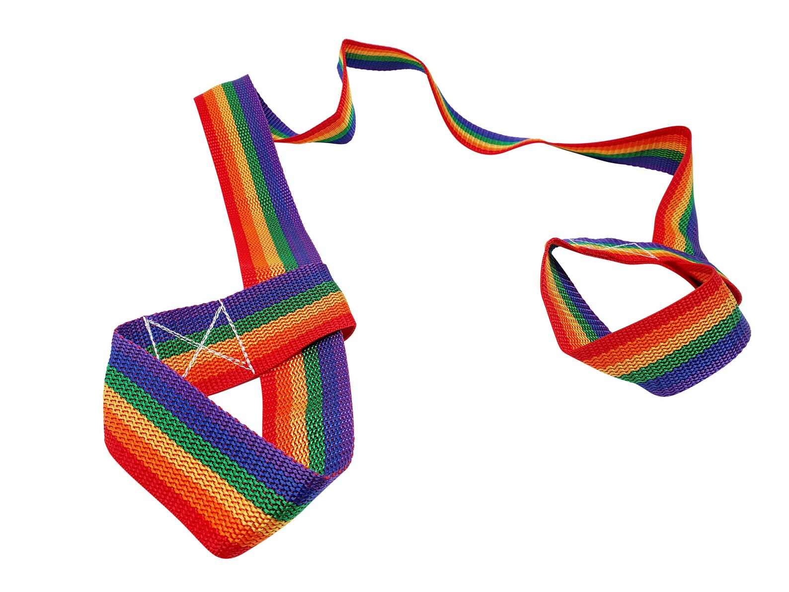 Rainbow Pride Skate Leash With D-Rings - Yoga Mat Strap