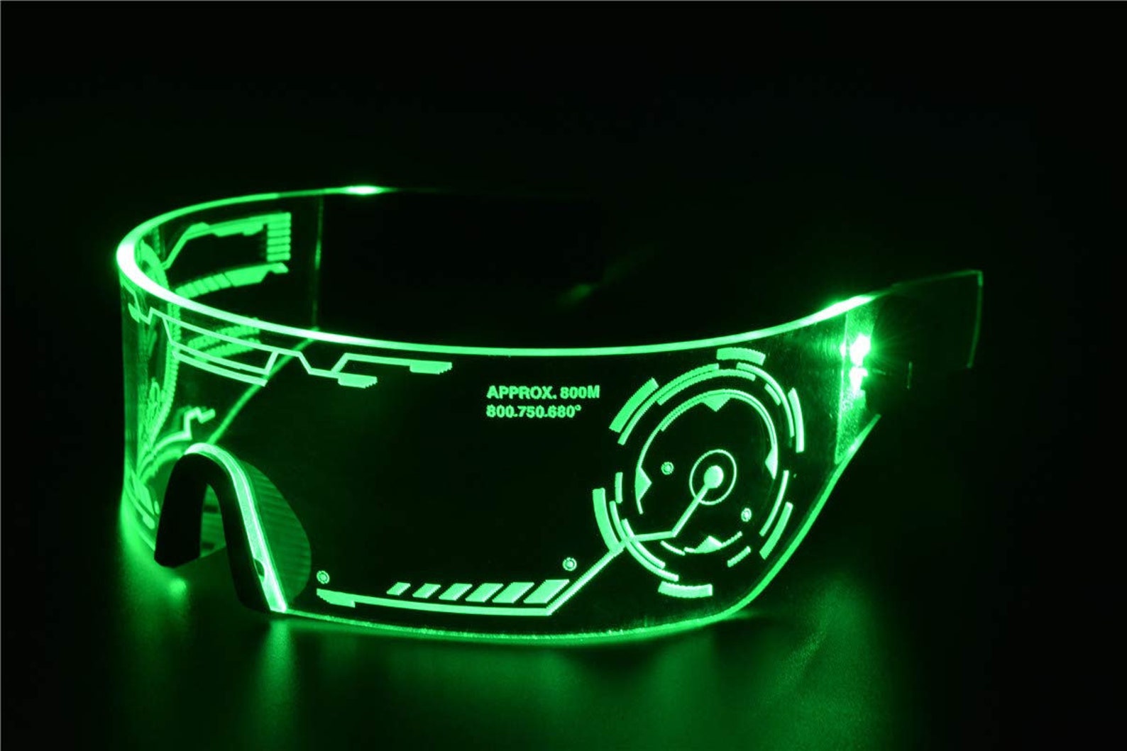 Green Vaporwave LED Visor Glasses Perfect for Cosplay and Etsy UK