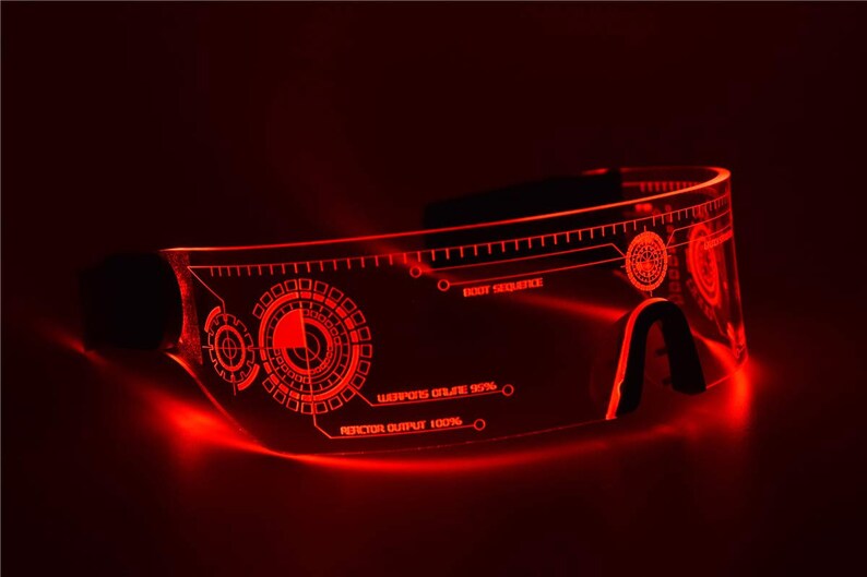 Cyberpunk LED Visor Glasses Perfect for Cosplay and Etsy Canada