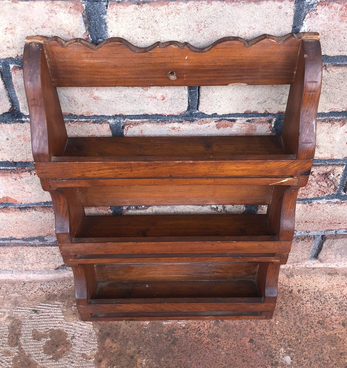 Vintage Large Wood Wall Shelf Wall Storage Shelf Wall Rack Etsy