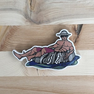 Floater Sticker, River, Tubbing, Vinyl Sticker, Float On, Sacramento River, Summer, Lazy Summer Day, Small Sticker, Art, Mini Stickers