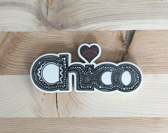 Chico California Sticker | Weatherproof Vinyl Decal | Illustrated CSU Chico Sticker | Zentangle Water Bottle Sticker, Bumper Sticker