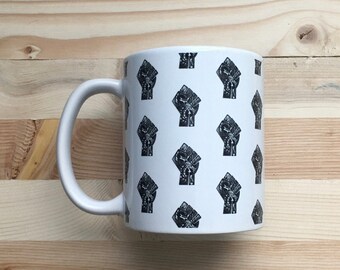 Mini Resist Fist Mug, Black Fist Mug, Resit Fist, Black Power, BLM, #BlackLivesMatter, Black Lives Matter Mug, Black Life, Resistance, Drink