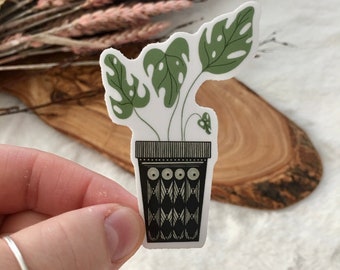 Monstera Plant Vinyl Sticker, Plant Lover Sticker