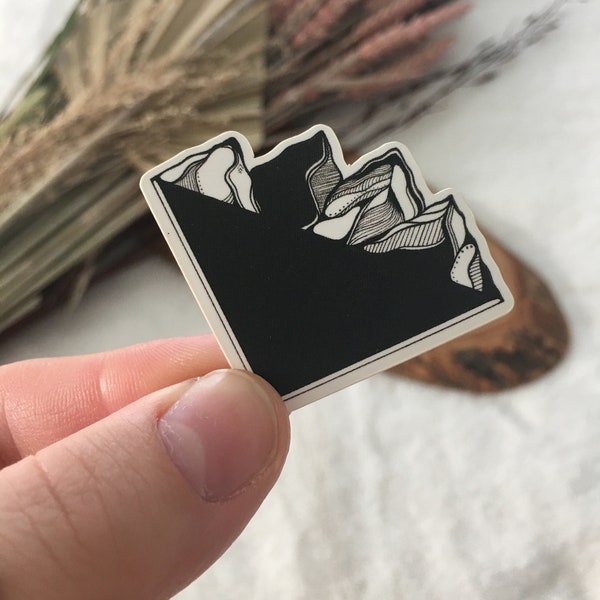 Mini Mountain Sticker, Mini Sticker, Mountain Sticker, Small Sticker, Small Decal, Vinyl Decal, Laptop Sticker, Mini Decals, Mini, Black