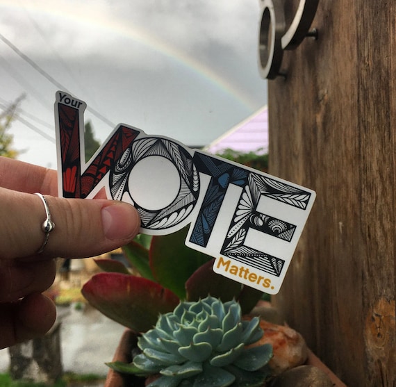 Mini Vote Sticker, Vote 2020, Vote Sticker, Election 2020, Vinyl Sticker, Vote Decal, Laptop Sticker, Your Voice Matters, Politics Sticker