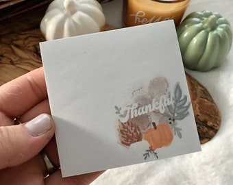 Thankful Sticky Notes | 50 Page Fall Sticky Notepad | Cute Sticky Notes | Fall Sticky Notes | Cute Gifts | Office Sticky Notes