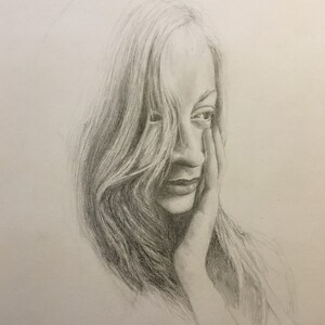A4 graphite original portrait study