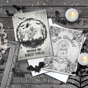 Spooky Bday Card gift, Gothic Witch Greeting Card, Birthday Card For Horror Fan, Halloween Greting Card, Spooky Cute Birthday Card Gothic