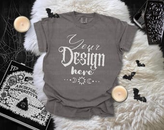 Pepper Comfort Colors 1717 Shirt Mockup Gothic Shirt Mock-up Halloween Shirt Spooky Season Mock Up Goth Witchy Mockup Dark Aesthetic Mocks