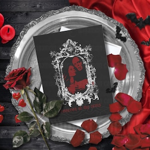 Love Greeting Card Gothic Valentines Gifts Goth Anniversary Card Nosferatu Vampire Lovers Dark Romantic Greeting Card Dark Gothic Love Gift