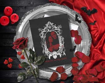 Love Greeting Card Gothic Valentines Gifts Goth Anniversary Card Nosferatu Vampire Lovers Dark Romantic Greeting Card Dark Gothic Love Gift
