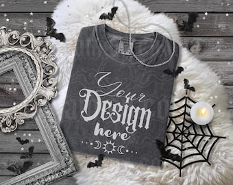 Pepper Comfort Colors 1717 Shirt Mockup Gothic Shirt Mock-up Halloween Shirt Spooky Season Mock Up Goth Witchy Mockup Dark Aesthetic Mocks