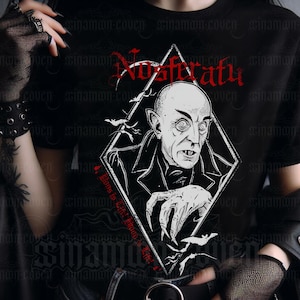 Nosferatu Tshirt Vintage Retro Vampire Horror Movie Apparel Count Orlock T-Shirt Vintage Gothic Style Shirt Oldschool Tshirt Classic Monster