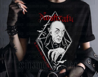 Nosferatu Tshirt Vintage Retro Vampire Horror Movie Apparel Count Orlock T-Shirt Vintage Gothic Style Shirt Oldschool Tshirt Classic Monster